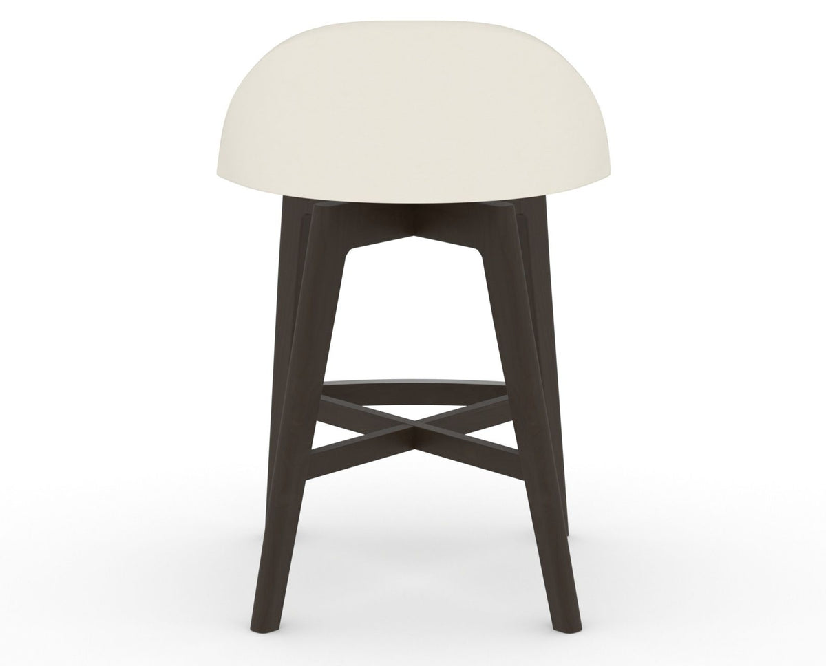 Canadel Downtown Swivel Counter or Bar Stool 8138 in YJ Faux Leather and 59 Davy's Grey, back view