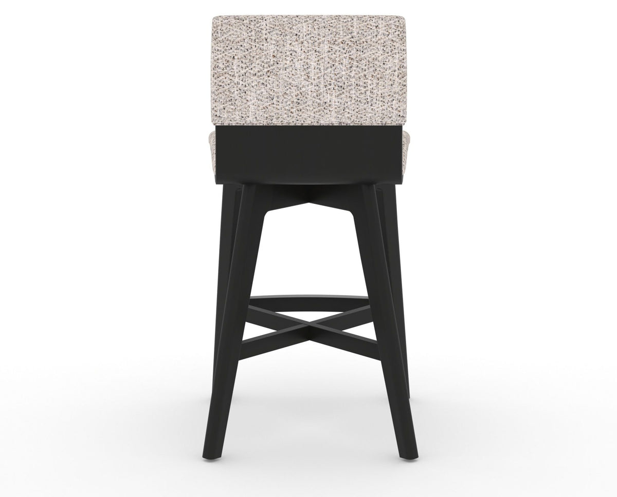 Canadel Downtown Swivel Counter or Bar Stool 8142 in FP Crypton® and 05 Peppercorn Washed, back view