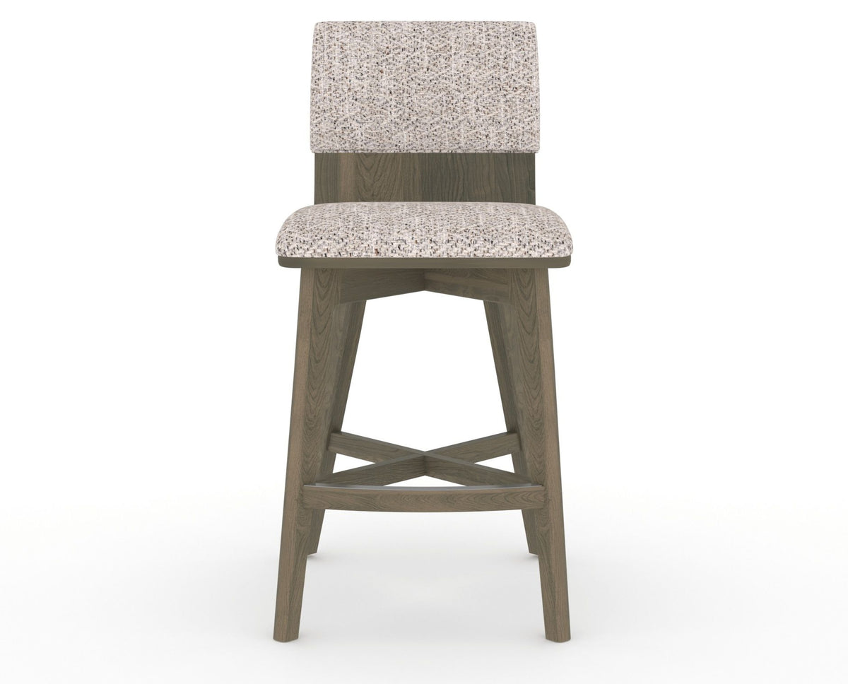 Canadel Downtown Swivel Counter or Bar Stool 8142 in FP Crypton® and 08 Shadow, front view