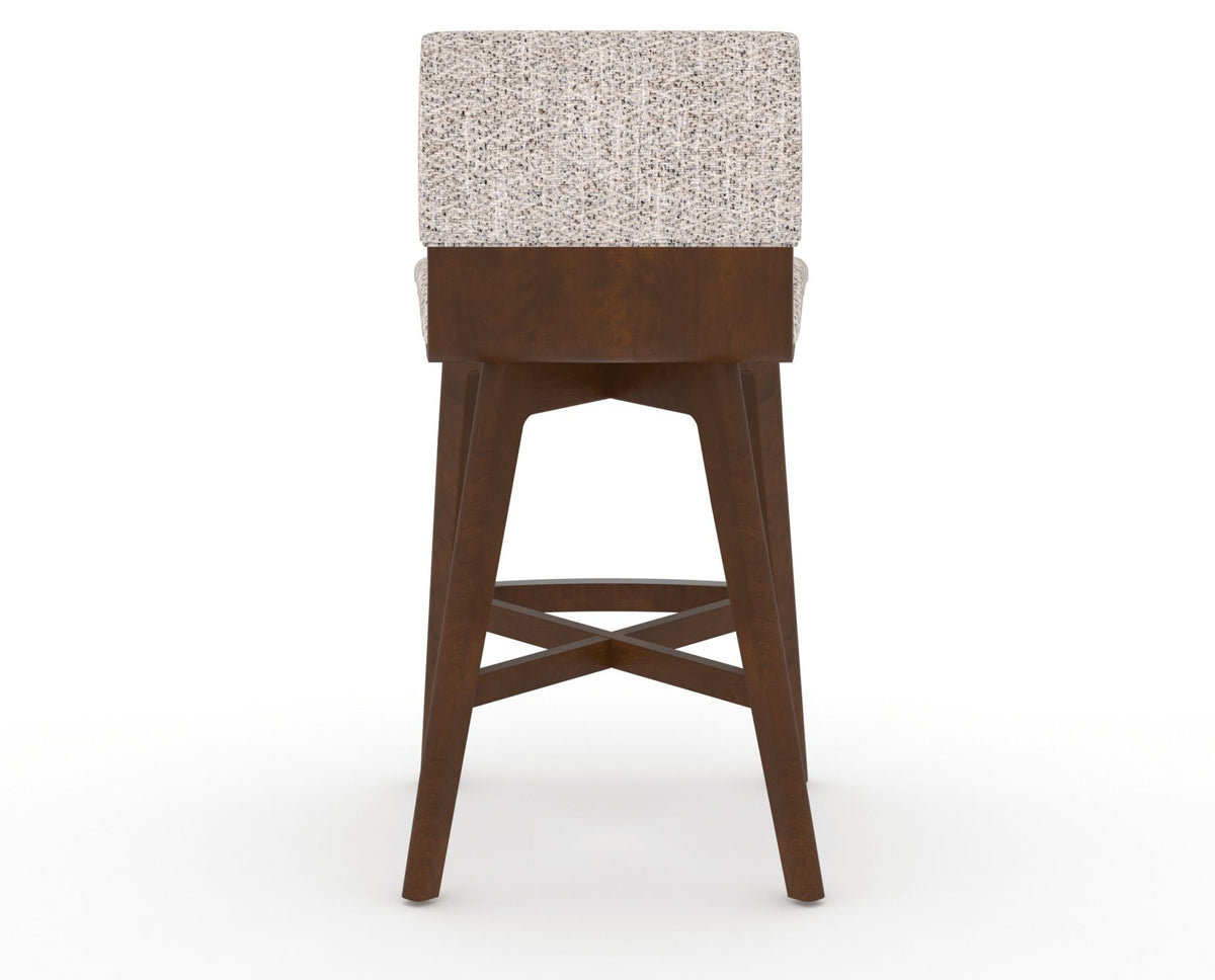 Canadel Downtown Swivel Counter or Bar Stool 8142 in FP Crypton® and 19 Cognac Washed, back view