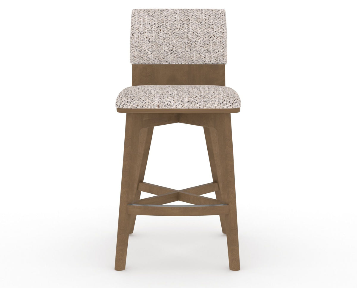 Canadel Downtown Swivel Counter or Bar Stool 8142 in FP Crypton® and 25 Pecan Washed, front view