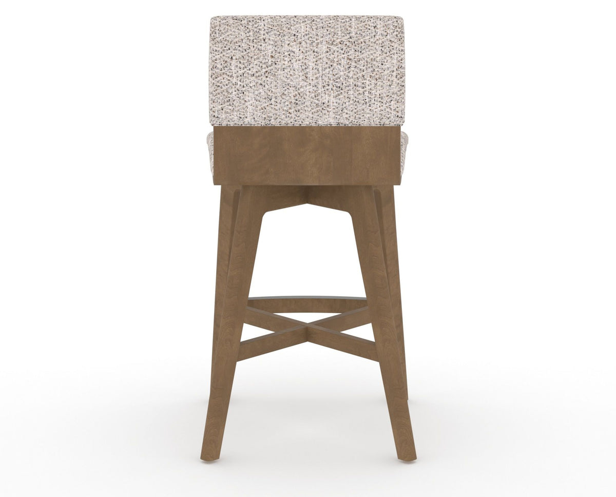 Canadel Downtown Swivel Counter or Bar Stool 8142 in FP Crypton® and 25 Pecan Washed, back view
