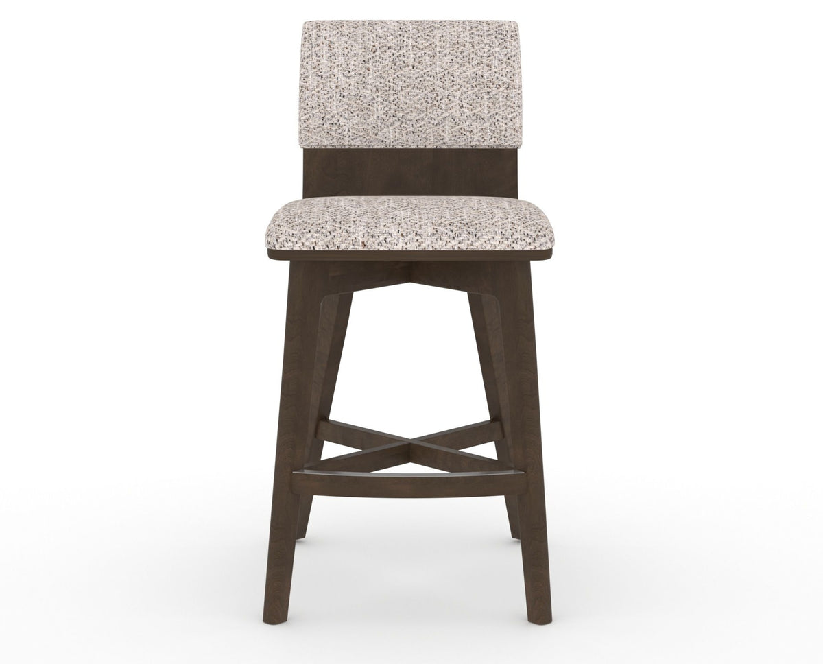Canadel Downtown Swivel Counter or Bar Stool 8142 in FP Crypton® and 29 Hazelnut Washed, front view