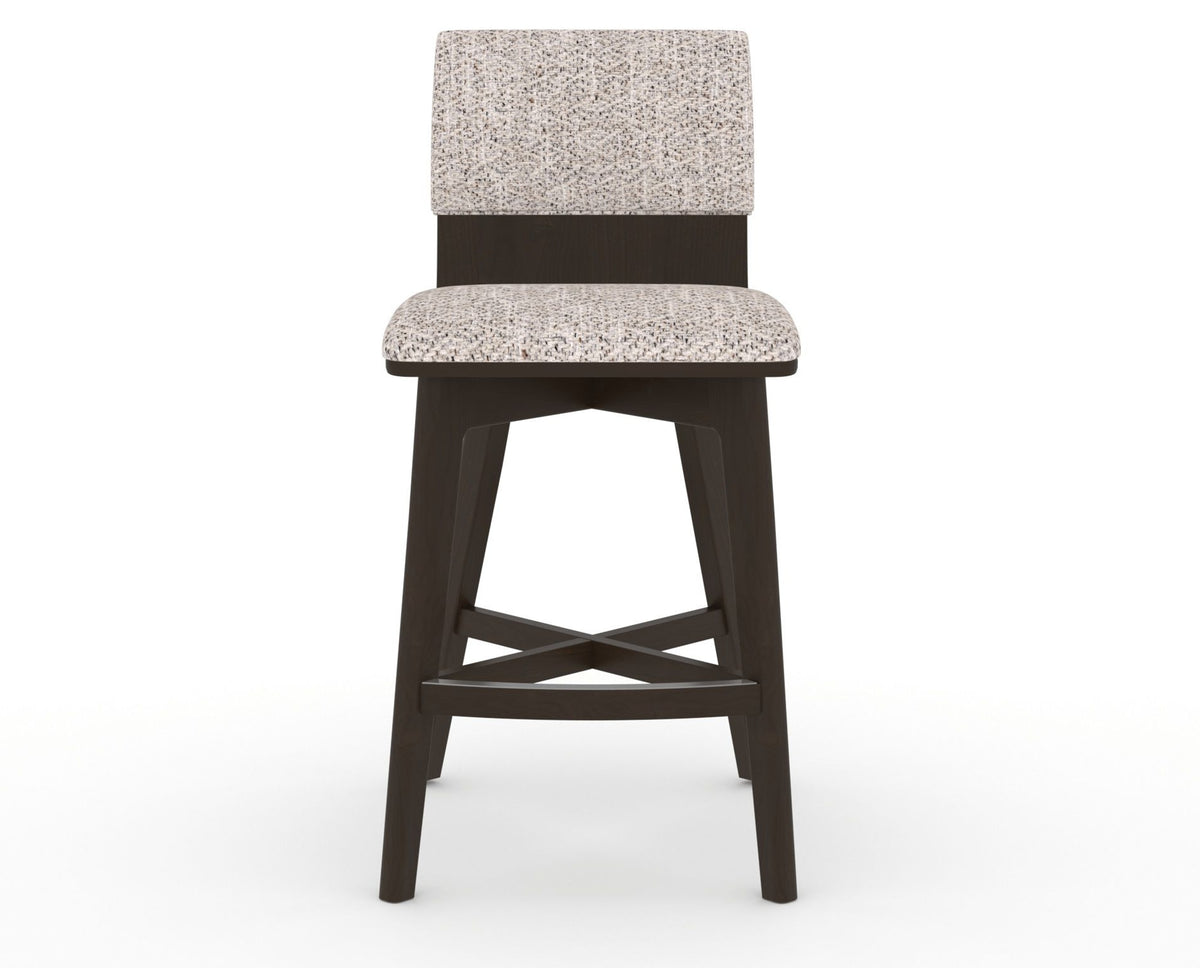 Canadel Downtown Swivel Counter or Bar Stool 8142 in FP Crypton® and 59 Davy's Grey, front view