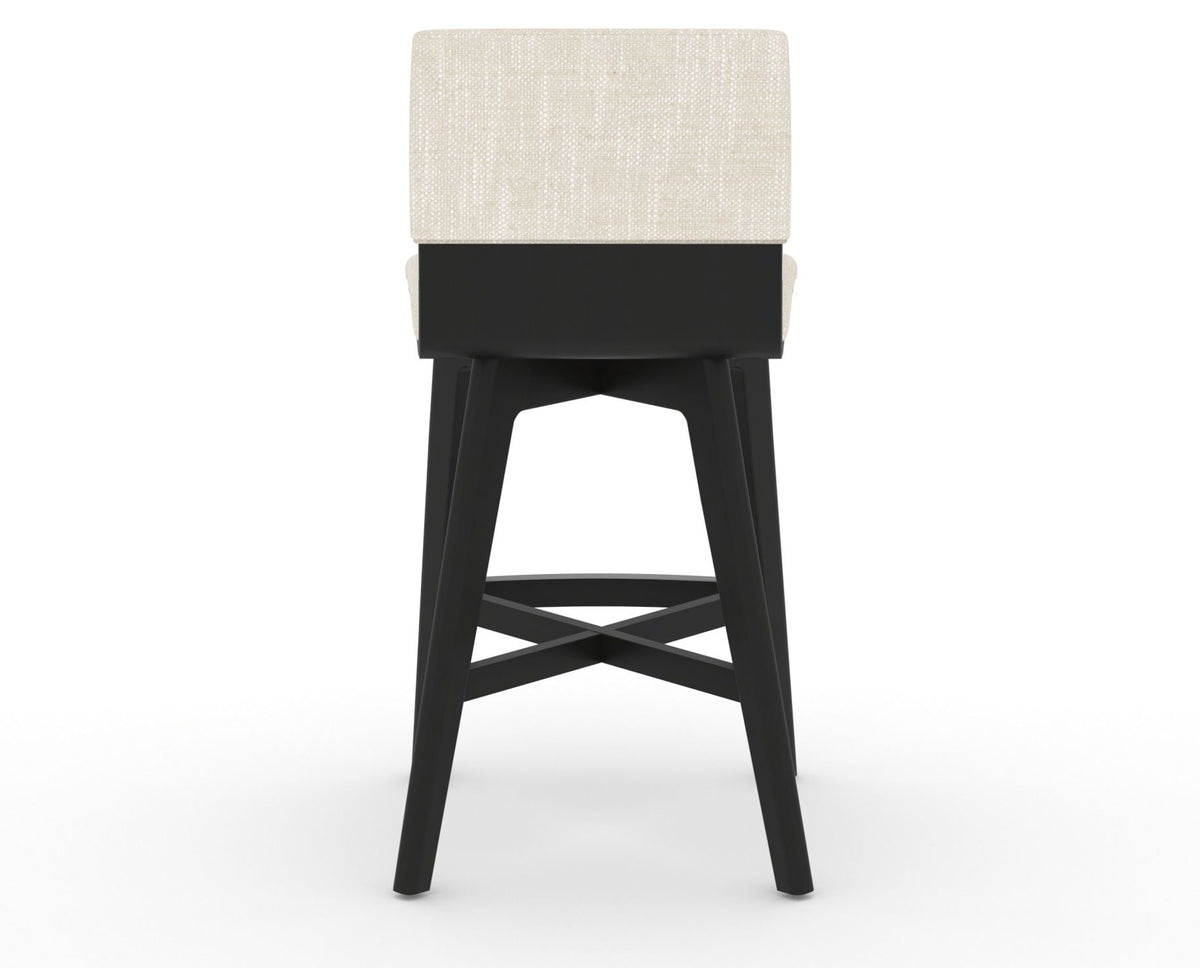 Canadel Downtown Swivel Counter or Bar Stool 8142 in FT InsideOut® and 05 Peppercorn Washed, back view