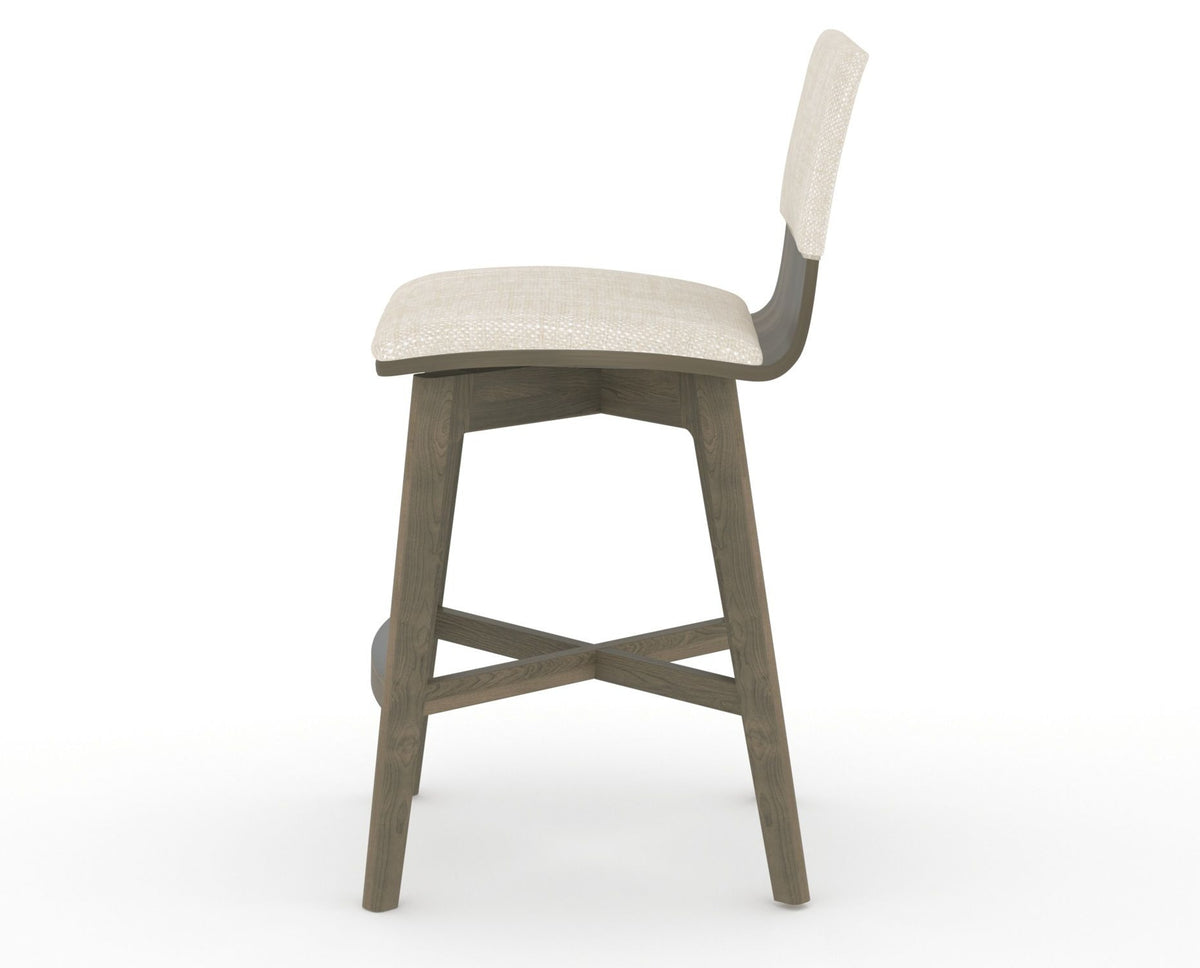 Canadel Downtown Swivel Counter or Bar Stool 8142 in FT InsideOut® and 08 Shadow, side view