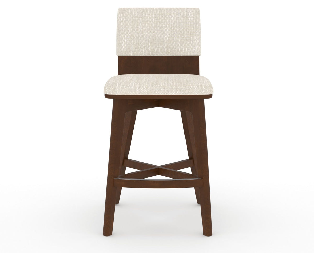 Canadel Downtown Swivel Counter or Bar Stool 8142 in FT InsideOut® and 19 Cognac Washed, front view