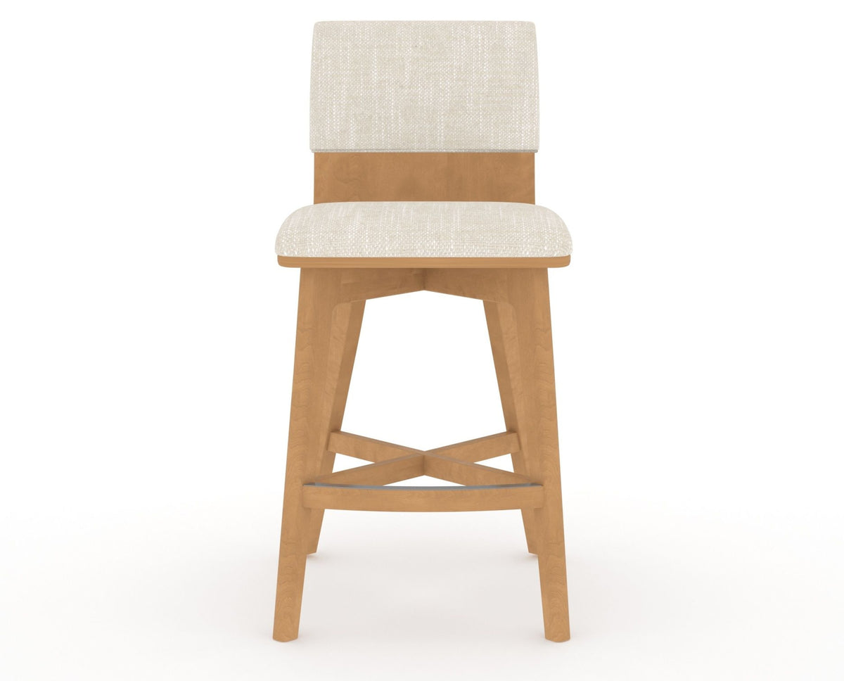 Canadel Downtown Swivel Counter or Bar Stool 8142 in FT InsideOut® and 20 Caramel Washed, front view