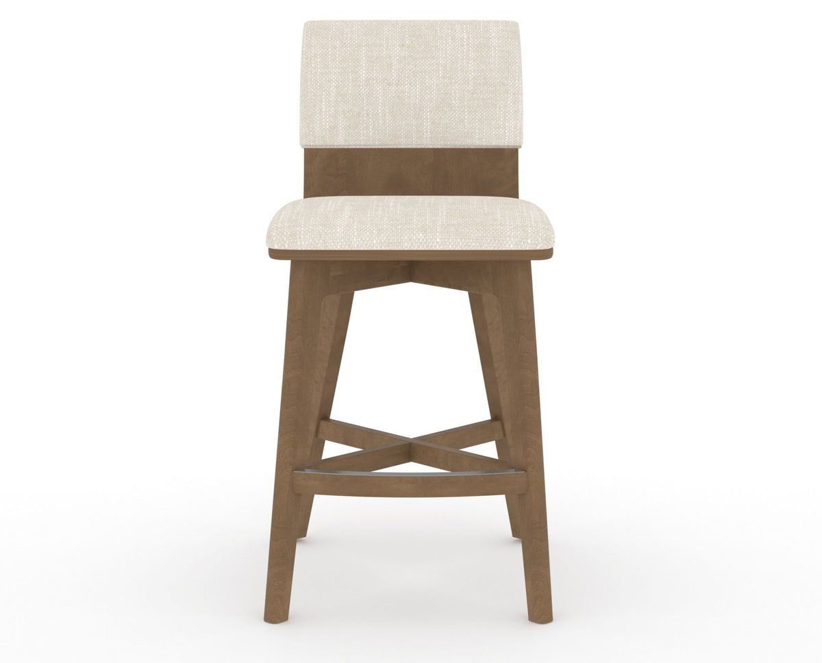 Canadel Downtown Swivel Counter or Bar Stool 8142 in FT InsideOut® and 25 Pecan Washed, front view