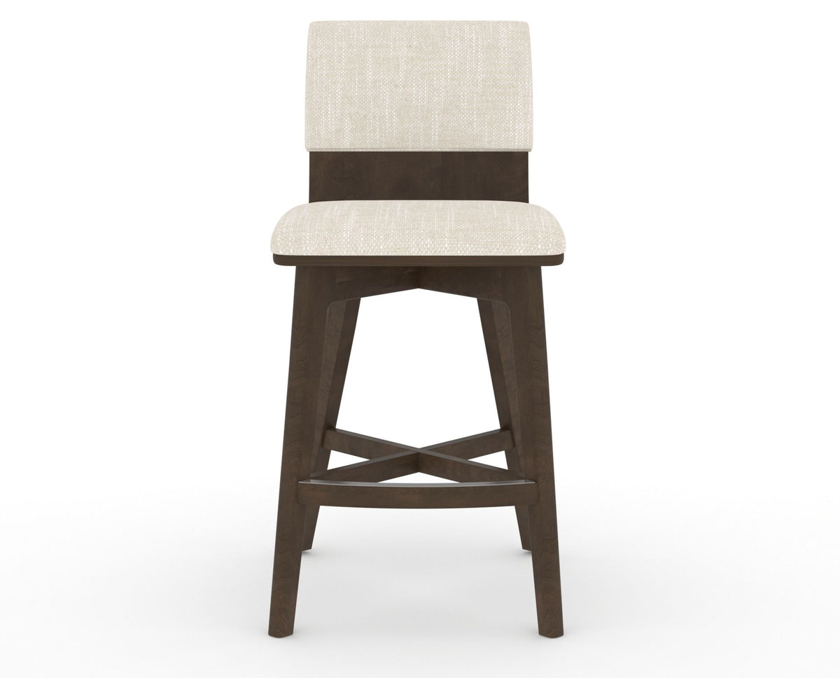 Canadel Downtown Swivel Counter or Bar Stool 8142 in FT InsideOut® and 29 Hazelnut Washed, front view