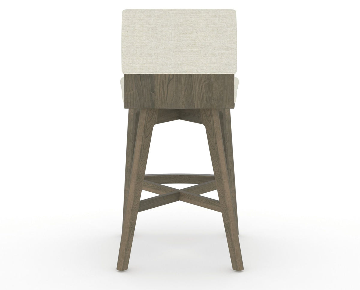 Canadel Downtown Swivel Counter or Bar Stool 8142 in TW Fabric and 08 Shadow, back view