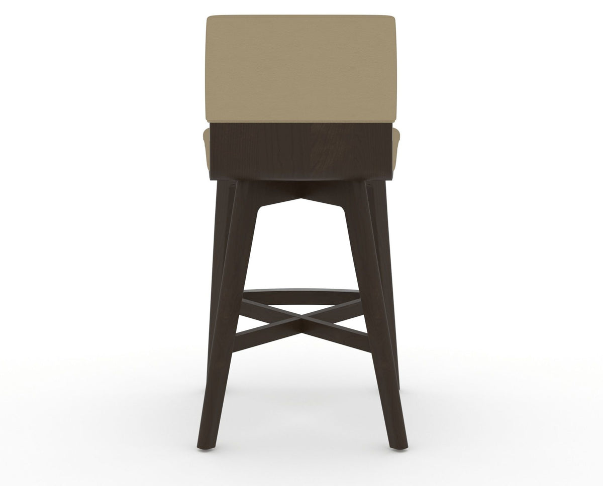 Canadel Downtown Swivel Counter or Bar Stool 8142 in XY Faux Leather and 59 Davy's Grey, back view