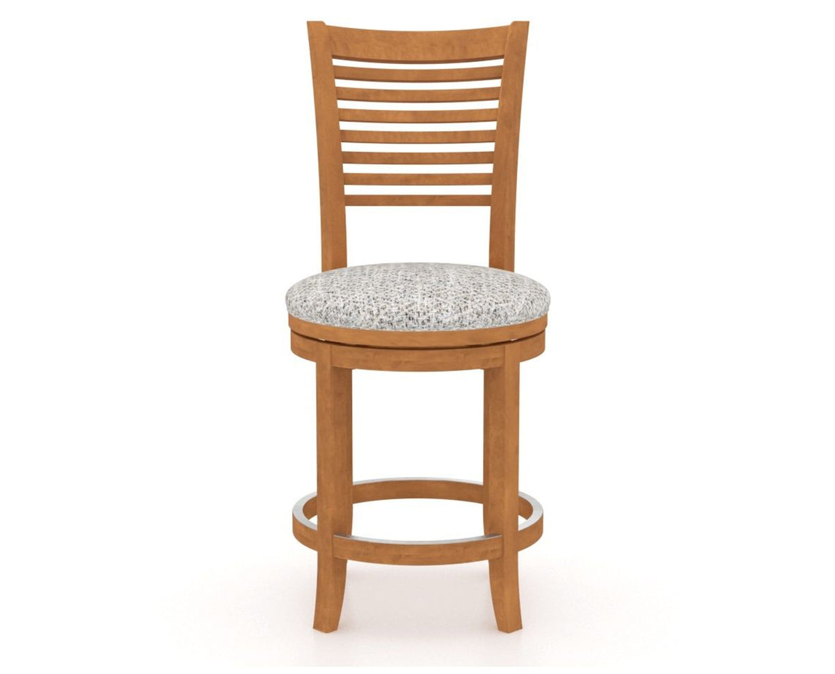 Canadel Upholstered Counter Stool 8229 in FP Crypton® and 01 Honey Washed and Swivel Base, front view