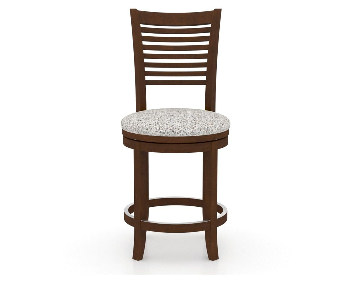Canadel Upholstered Counter Stool 8229 in FP Crypton® and 19 Cognac Washed and Swivel Base, front view