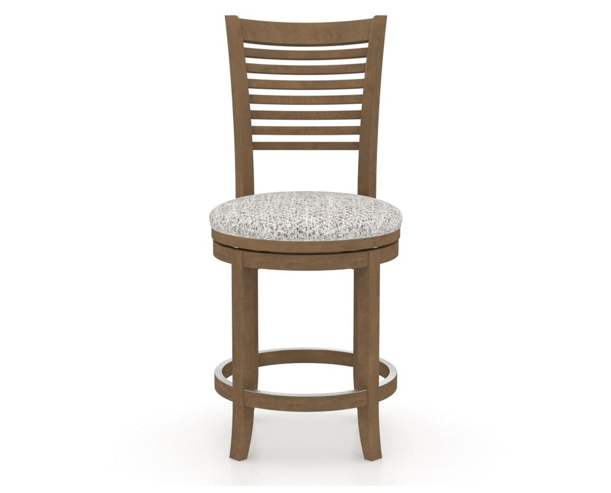 Canadel Upholstered Counter Stool 8229 in FP Crypton® and 25 Pecan Washed and Swivel Base, front view