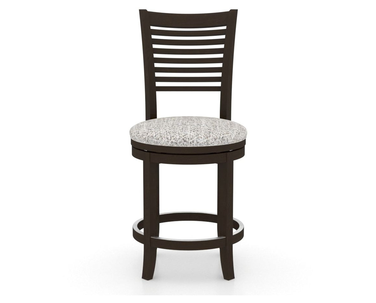 Canadel Upholstered Counter Stool 8229 in FP Crypton® and 59 Davy's Grey and Swivel Base, front view
