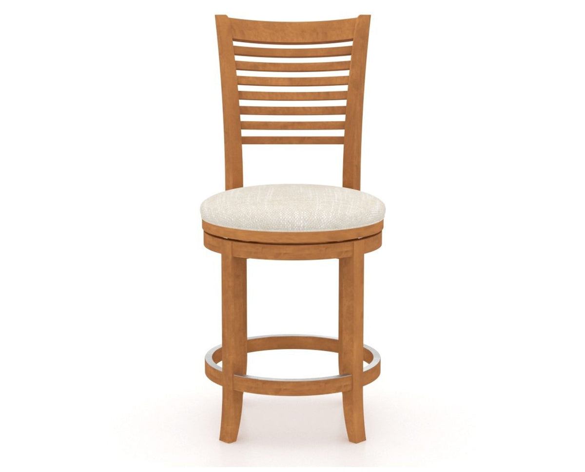 Canadel Upholstered Counter Stool 8229 in FT InsideOut® and 01 Honey Washed and Swivel Base, front view