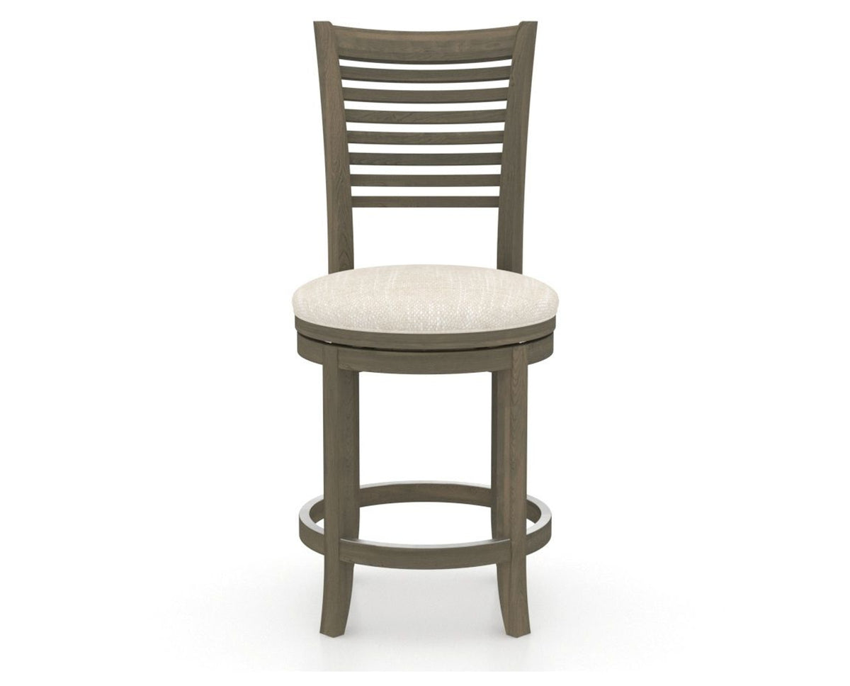 Canadel Upholstered Counter Stool 8229 in FT InsideOut® and 08 Shadow and Swivel Base, front view