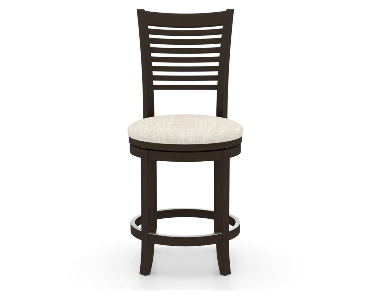 Canadel Upholstered Counter Stool 8229 in FT InsideOut® and 59 Davy's Grey and Swivel Base, front view