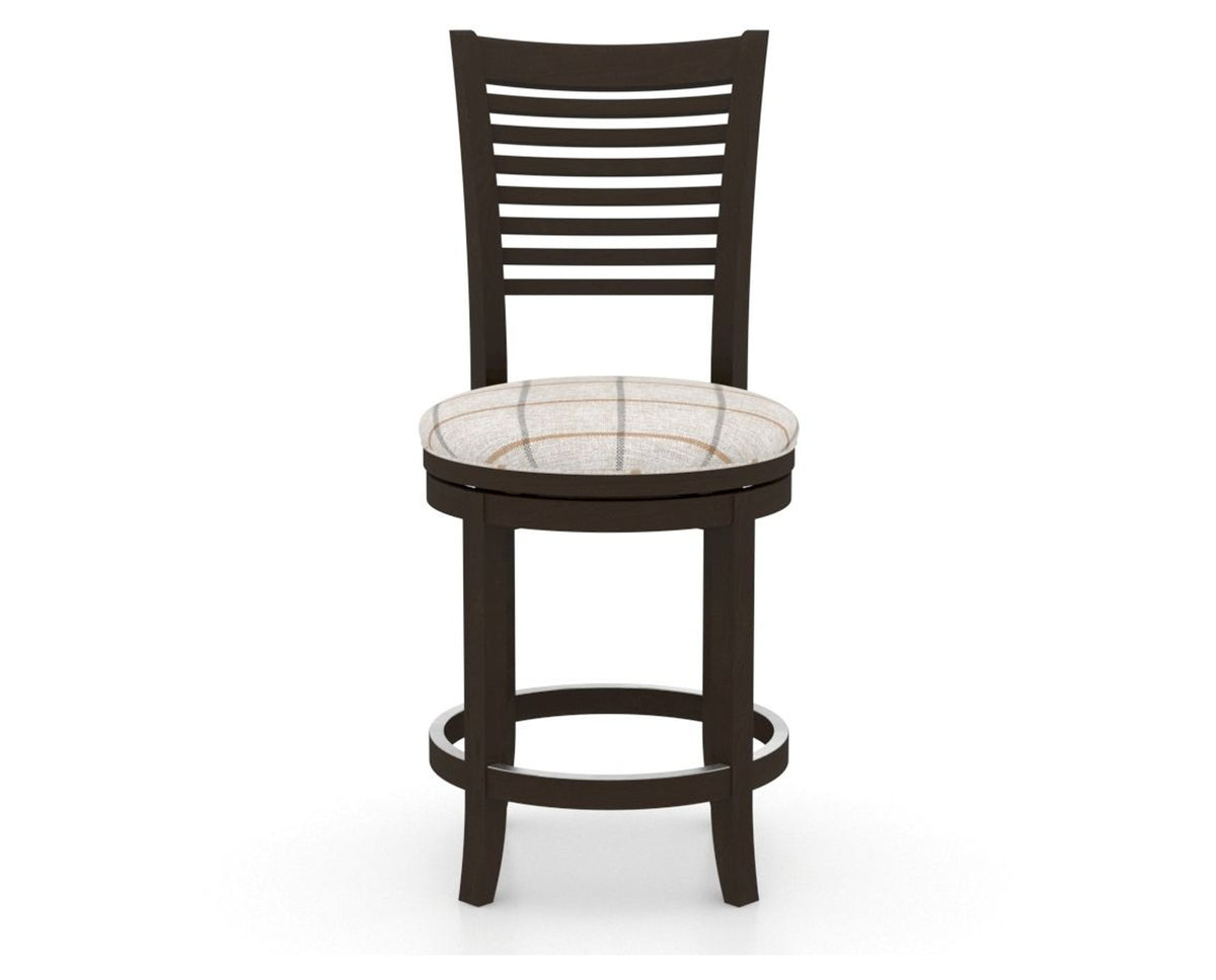 Canadel Upholstered Counter Stool 8229 in OZ Fabric and 59 Davy's Grey and Swivel Base, front view