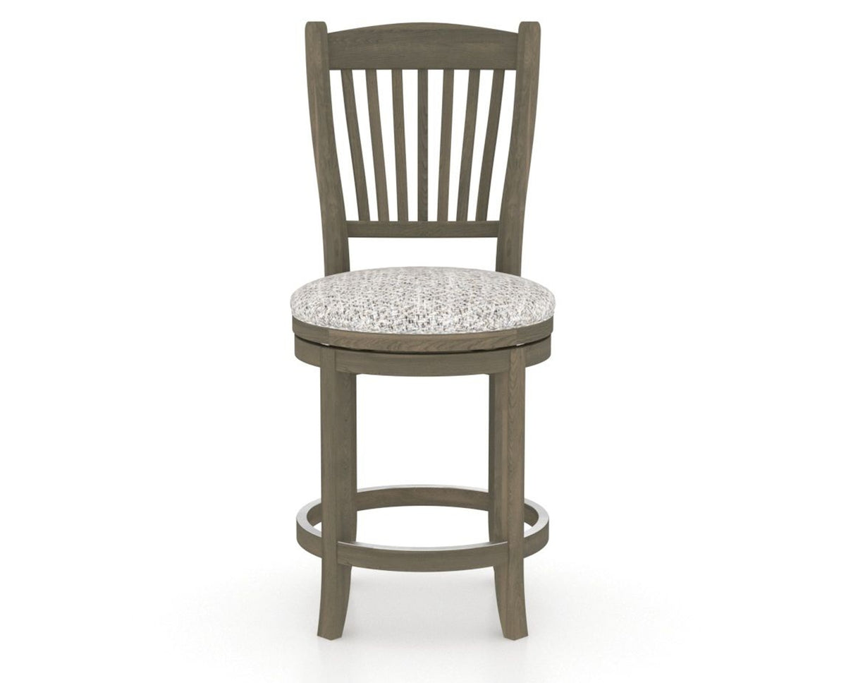 Canadel Upholstered Counter Stool 8232 in FP Crypton® and 08 Shadow and Swivel Base, front view