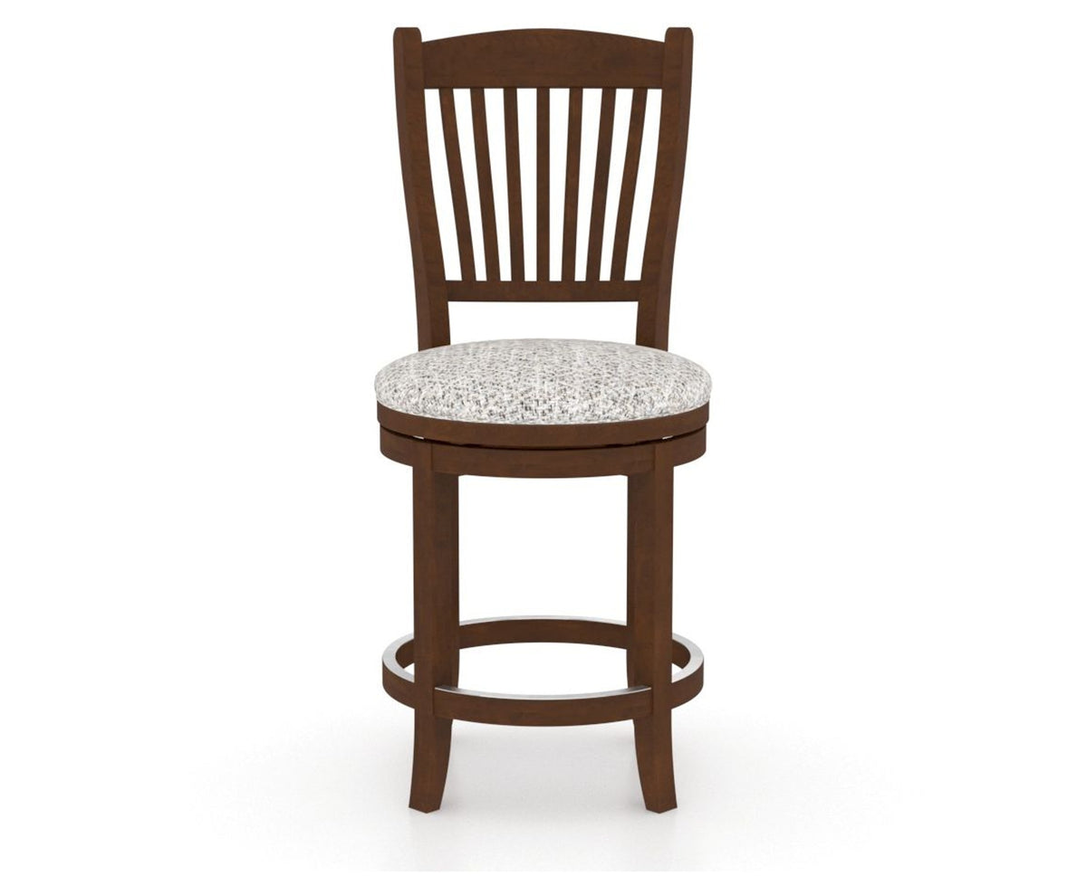 Canadel Upholstered Counter Stool 8232 in FP Crypton® and 19 Cognac Washed and Swivel Base, front view