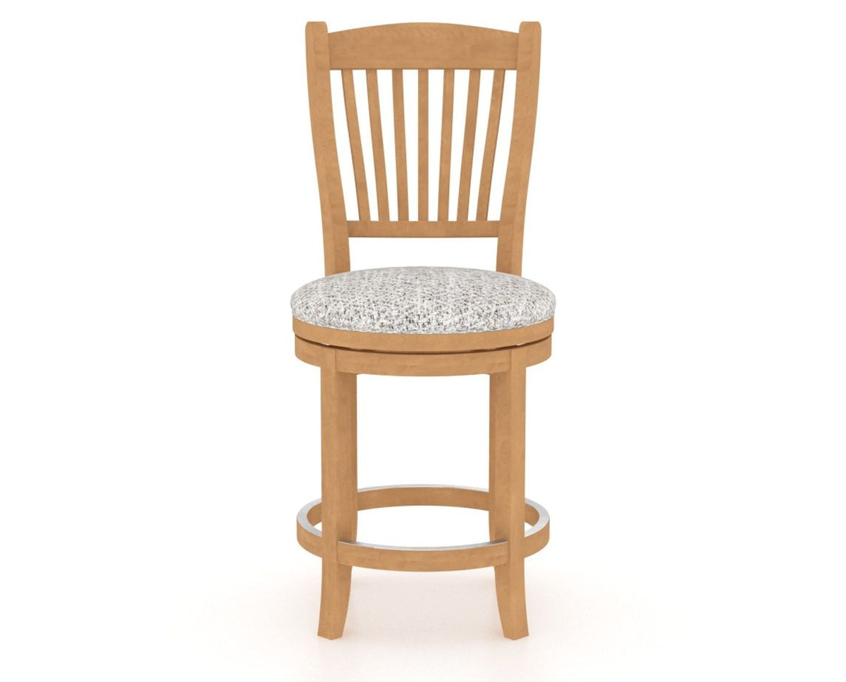 Canadel Upholstered Counter Stool 8232 in FP Crypton® and 20 Caramel Washed and Swivel Base, front view