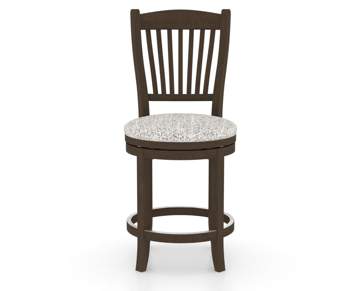Canadel Upholstered Counter Stool 8232 in FP Crypton® and 29 Hazelnut Washed and Swivel Base, front view