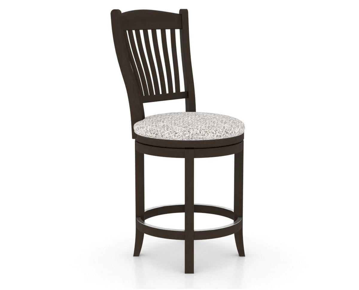 Canadel Upholstered Counter Stool 8232 in FP Crypton® and 59 Davy's Grey and Swivel Base, three-quarter view