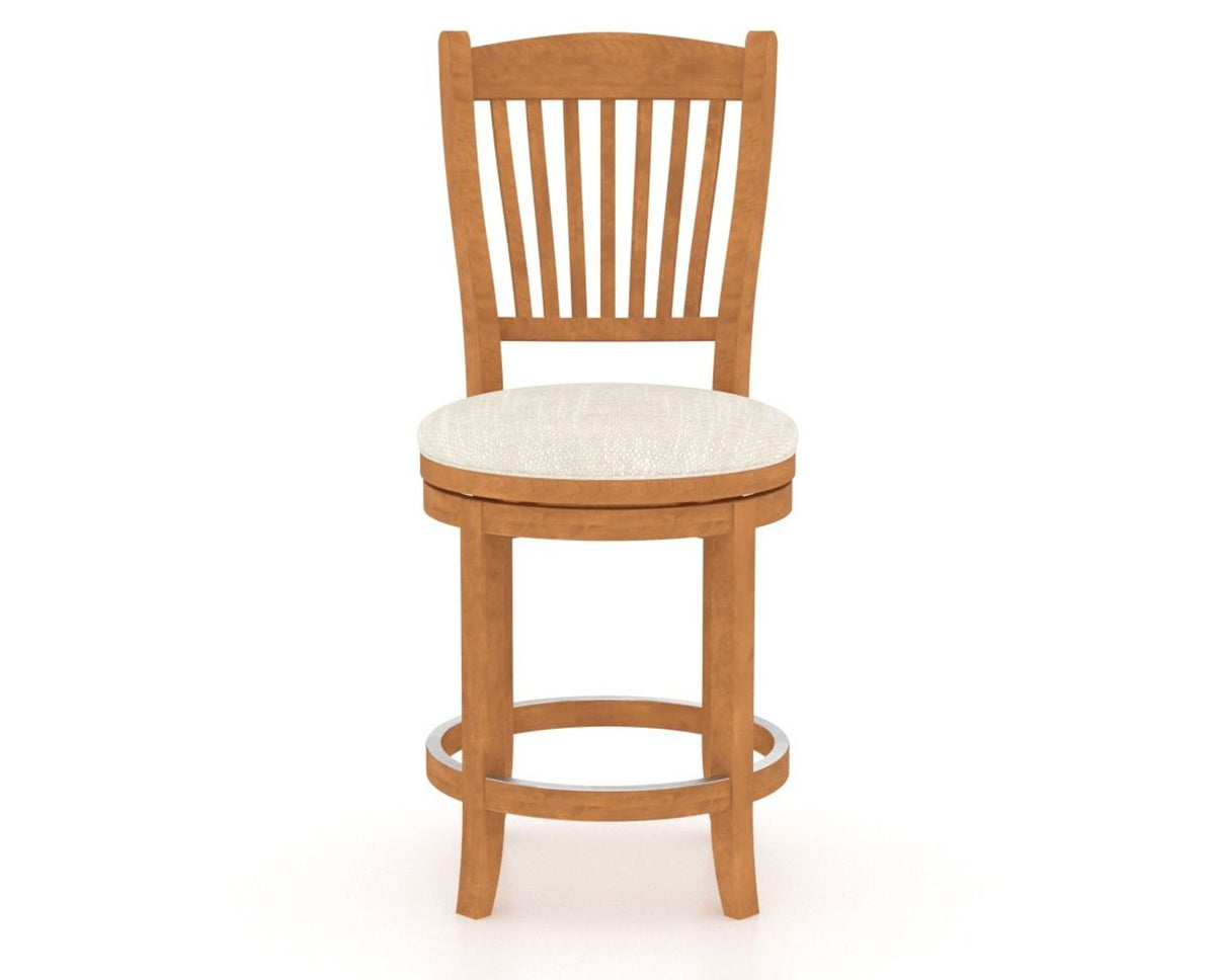 Canadel Upholstered Counter Stool 8232 in FT InsideOut® and 01 Honey Washed and Swivel Base, front view