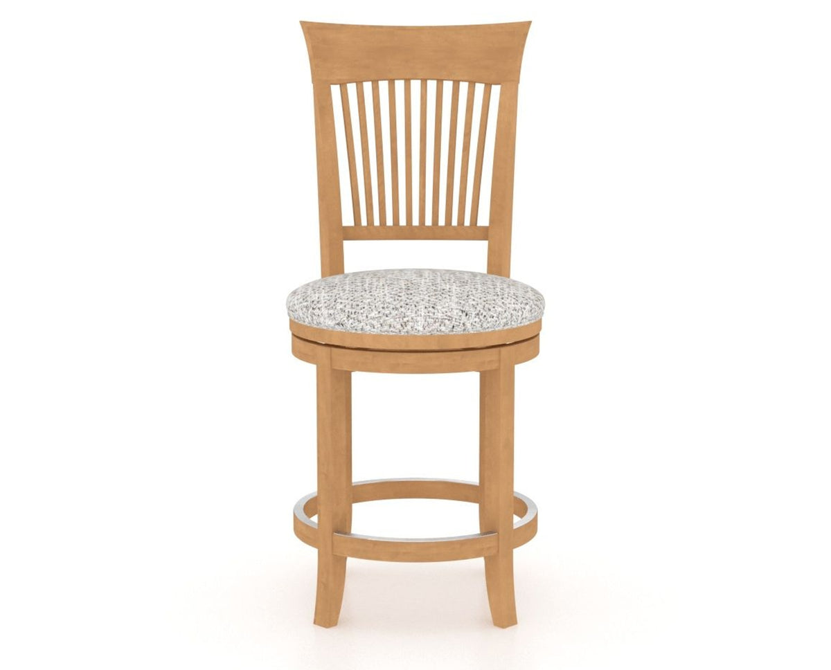 Canadel Upholstered Counter Stool 8270 in FP Crypton® and 20 Caramel Washed and Swivel Base, front view