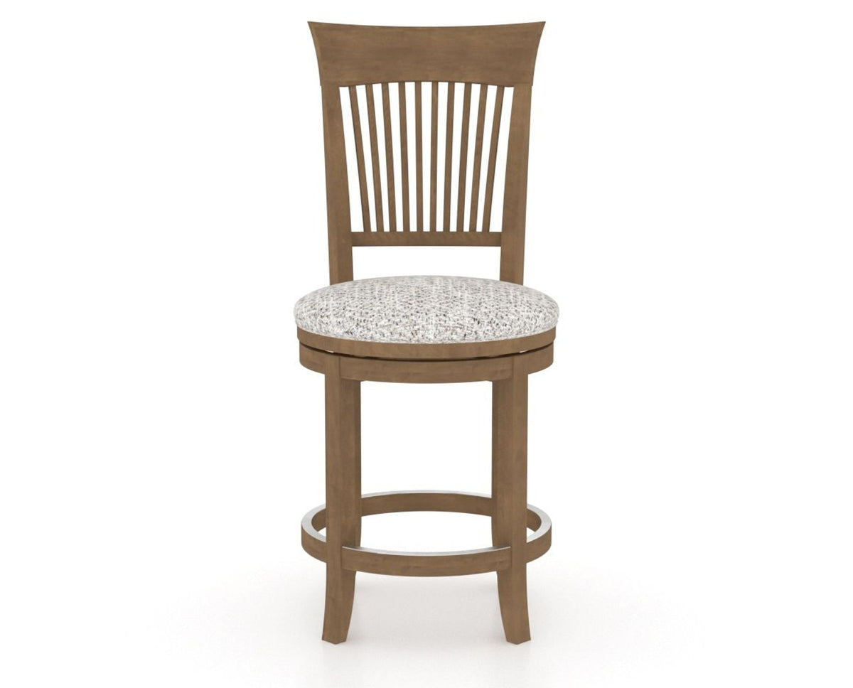 Canadel Upholstered Counter Stool 8270 in FP Crypton® and 25 Pecan Washed and Swivel Base, front view
