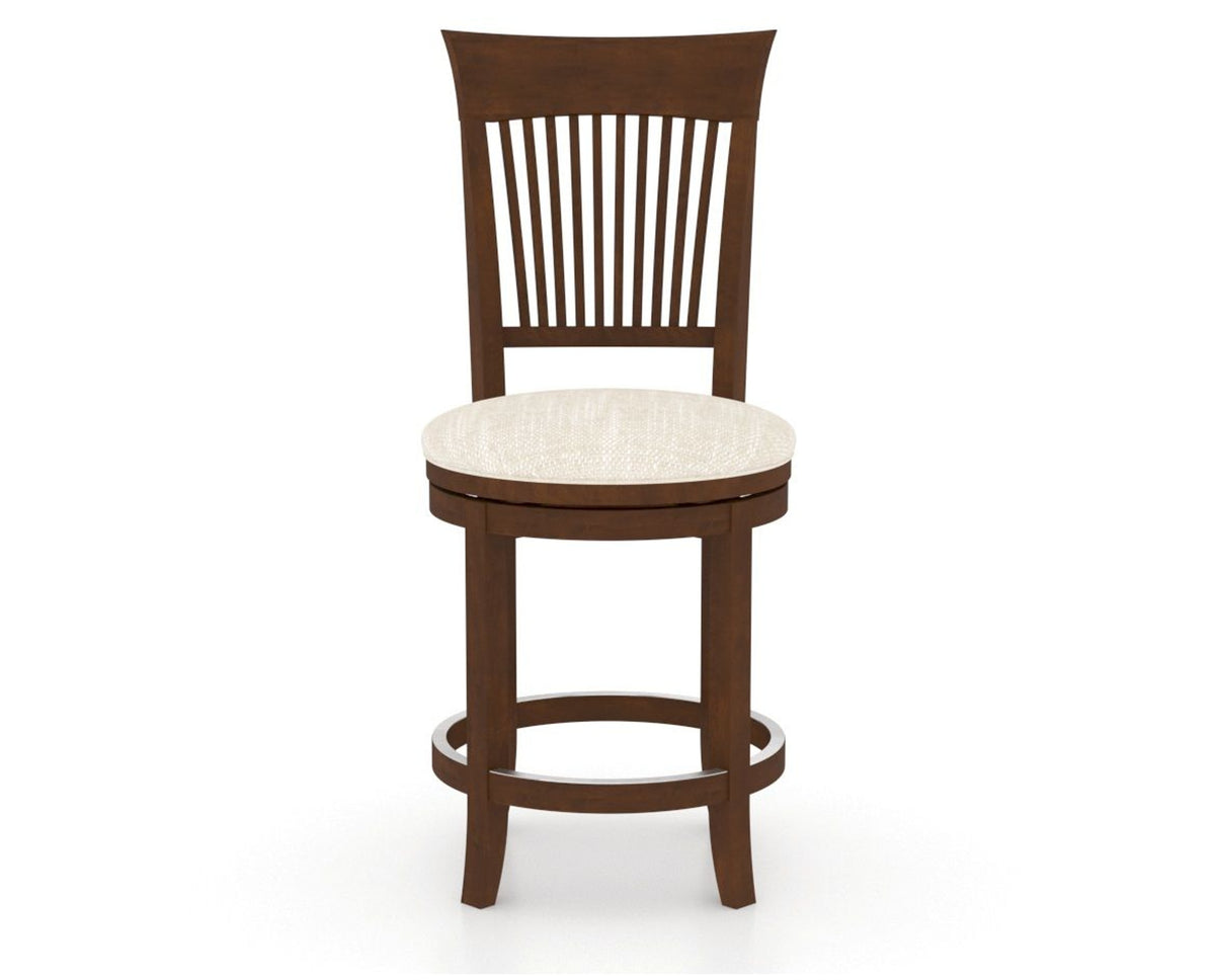 Canadel Upholstered Counter Stool 8270 in FT InsideOut® and 19 Cognac Washed and Swivel Base, front view