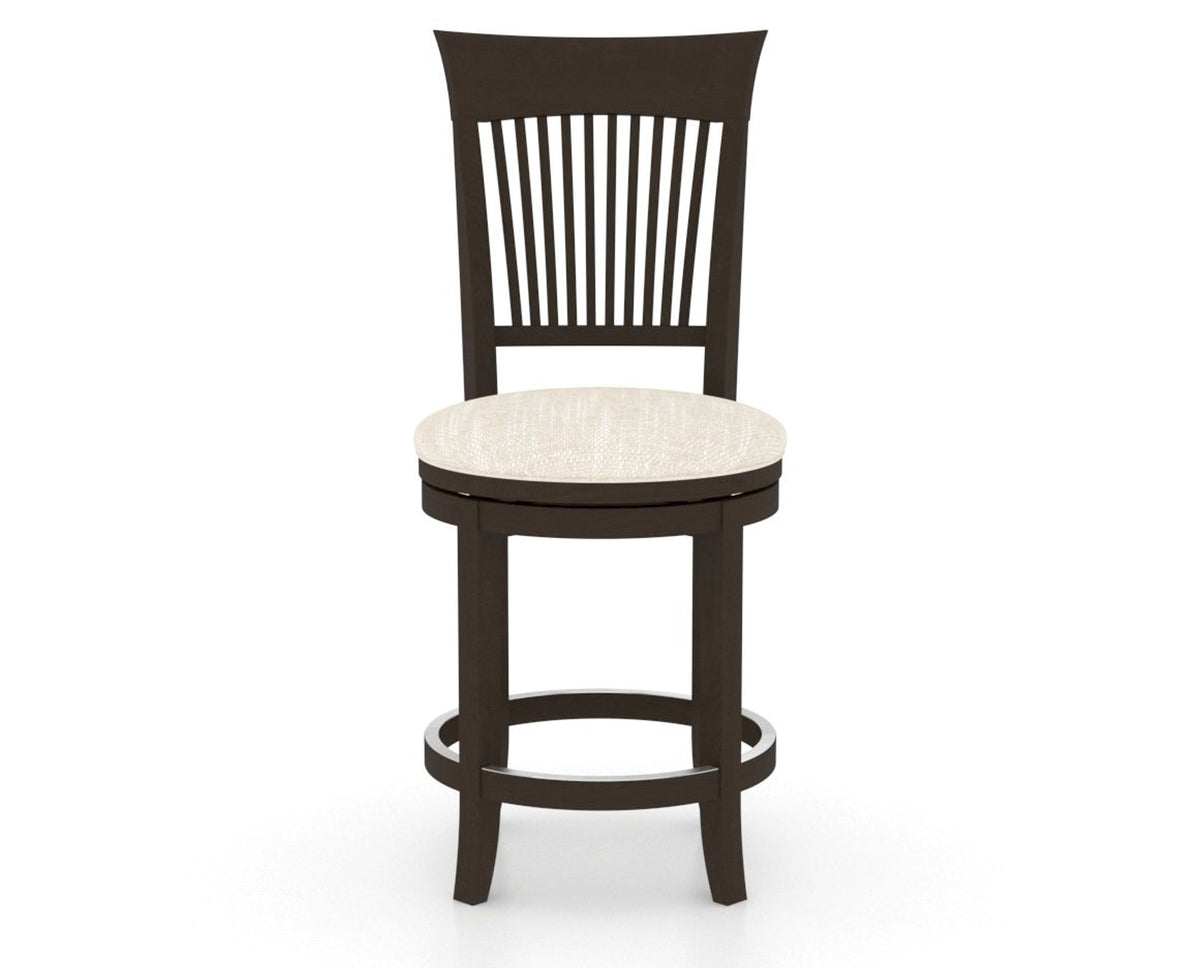 Canadel Upholstered Counter Stool 8270 in FT InsideOut® and 59 Davy's Grey and Swivel Base, front view