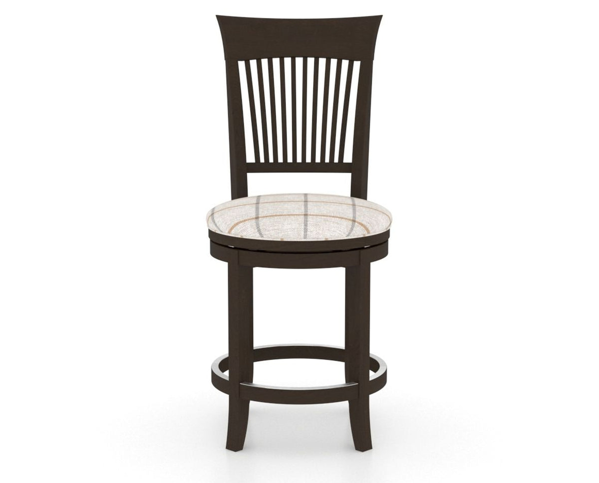 Canadel Upholstered Counter Stool 8270 in OZ Fabric and 59 Davy's Grey and Swivel Base, front view