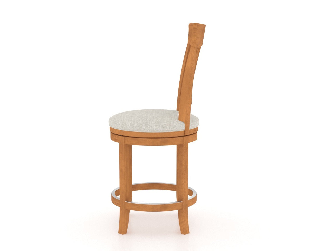 Canadel Upholstered Counter Stool 8270 in Swivel Base, side view