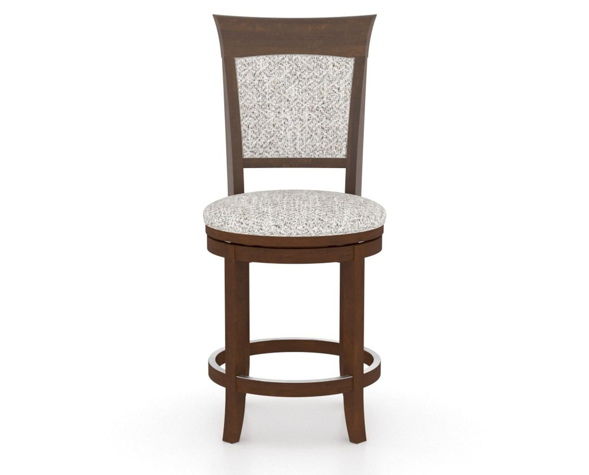 Canadel Upholstered Counter Stool 8274 in FP Crypton® and 19 Cognac Washed and Swivel Base, front view