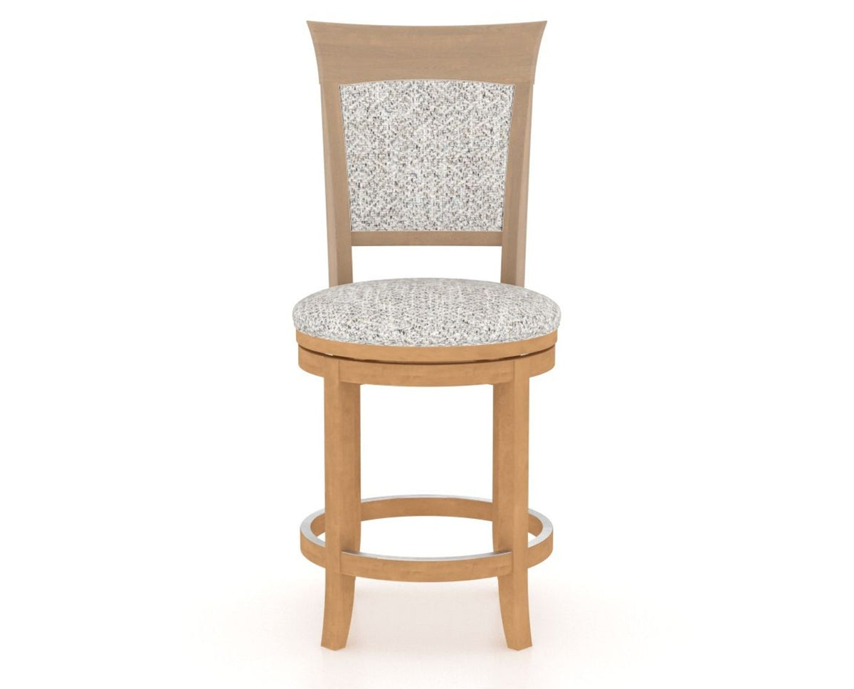 Canadel Upholstered Counter Stool 8274 in FP Crypton® and 20 Caramel Washed and Swivel Base, front view