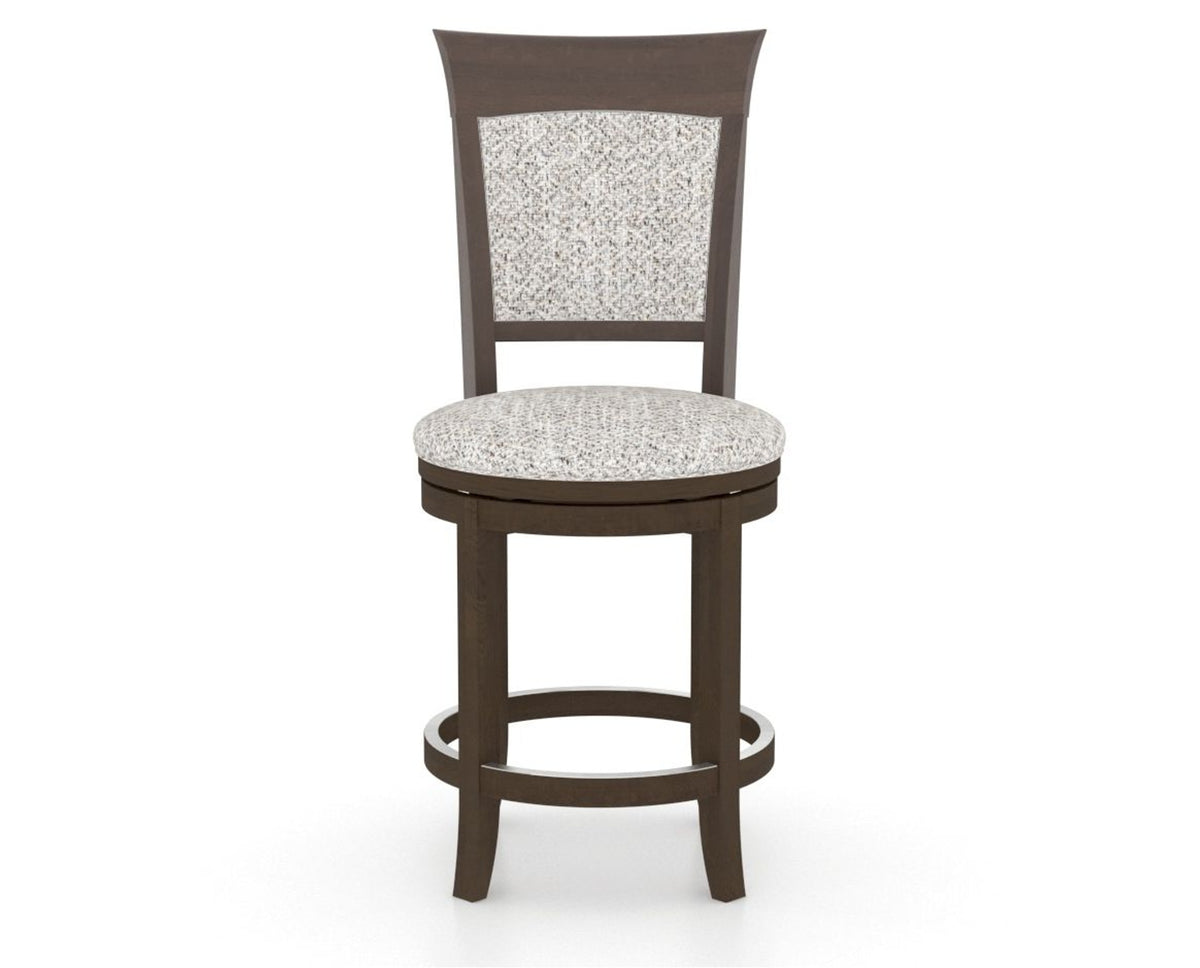 Canadel Upholstered Counter Stool 8274 in FP Crypton® and 29 Hazelnut Washed and Swivel Base, front view