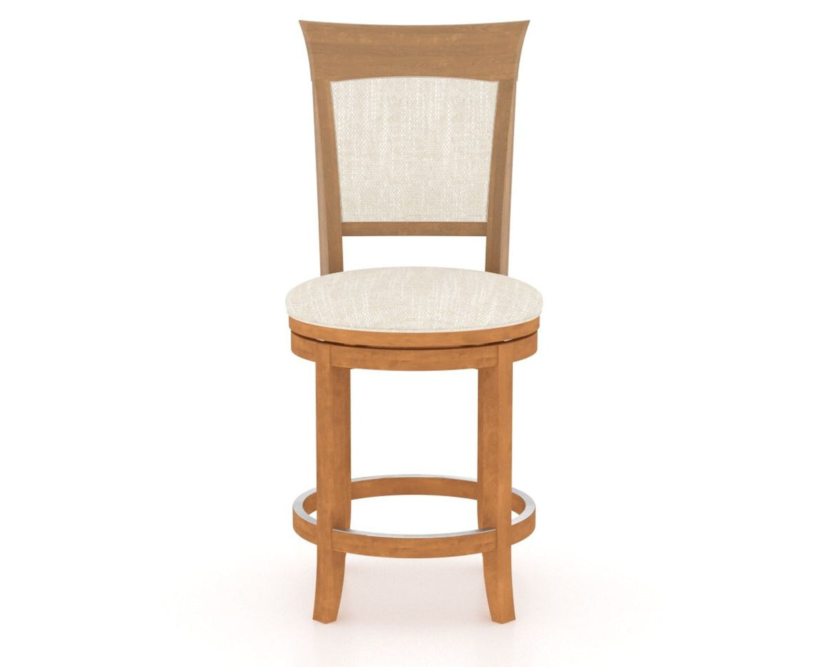 Canadel Upholstered Counter Stool 8274 in FT InsideOut® and 01 Honey Washed and Swivel Base, front view