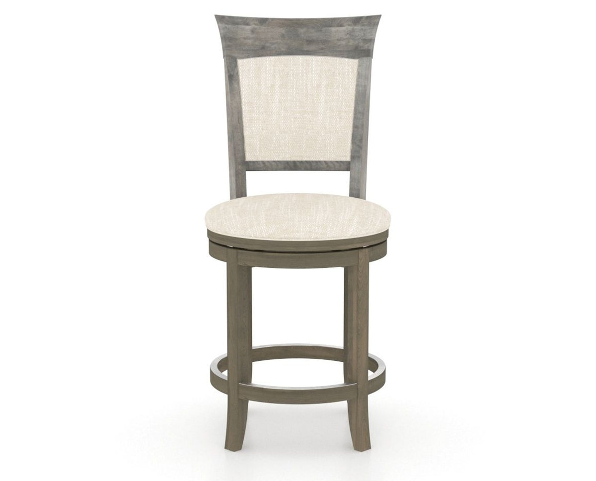 Canadel Upholstered Counter Stool 8274 in FT InsideOut® and 08 Shadow and Swivel Base, front view