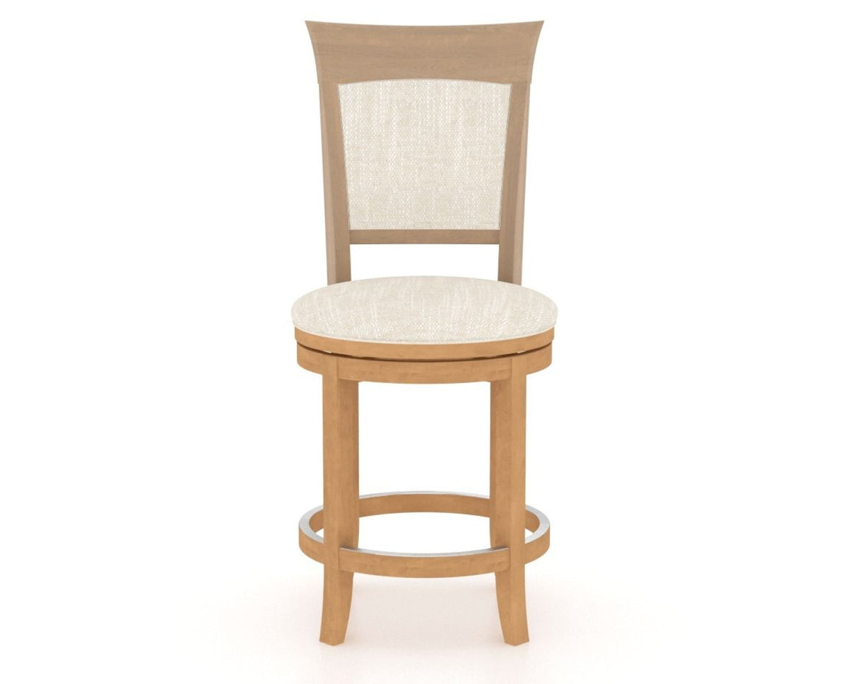 Canadel Upholstered Counter Stool 8274 in FT InsideOut® and 20 Caramel Washed and Swivel Base, front view