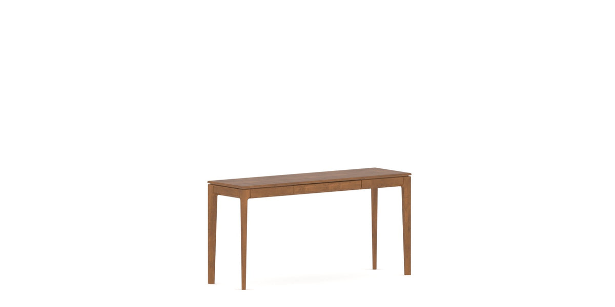 Canadel Accent 1660 DH Sofa Table in Oak Washed Birch with Matte Finish, three-quarter view