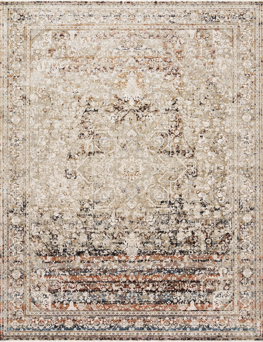 Theia Rug 05 | Taupe / Brick
