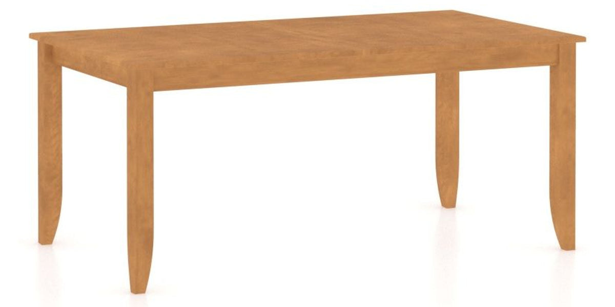 Canadel Rectangular Dining Table 3868 with EE Legs in Honey Washed, three-quarter view