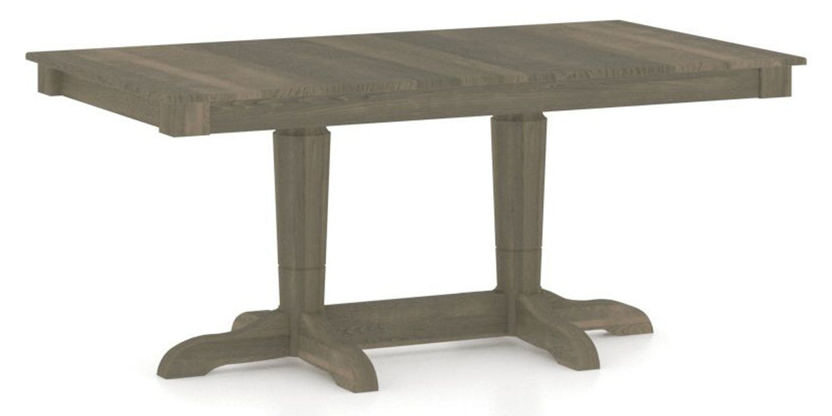 Canadel Rectangular Dining Table 3868 with YY Base in 08 Shadow, three-quarter view