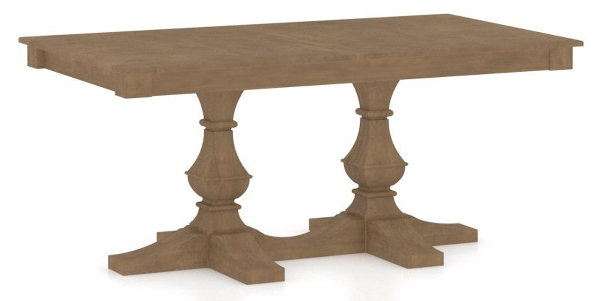 Canadel Rectangular Dining Table 3868 with TP Base in 25 Pecan Washed, three-quarter view