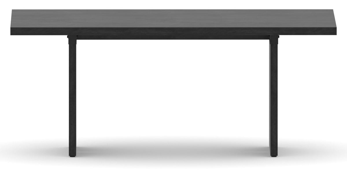 Canadel Modern Rectangular Dining Table with MP Base in 09 Dark Smoke and Small Size, side view