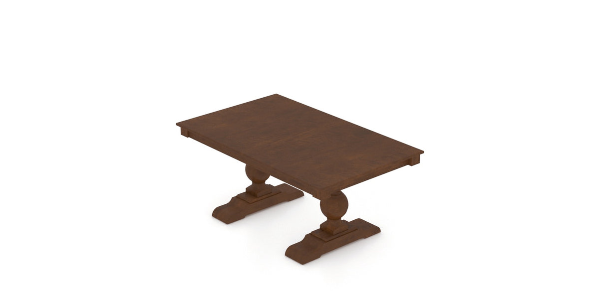Canadel Turned Dining Table in Cognac Washed, view from above