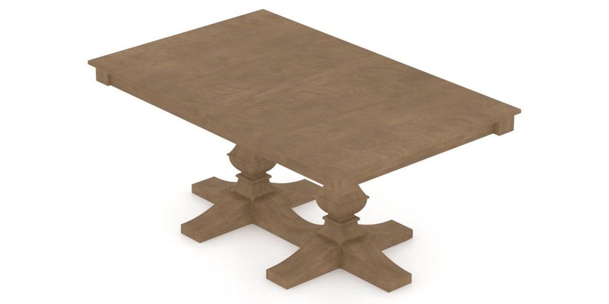 Canadel Diamond Dining Table in Pecan Washed, view from above